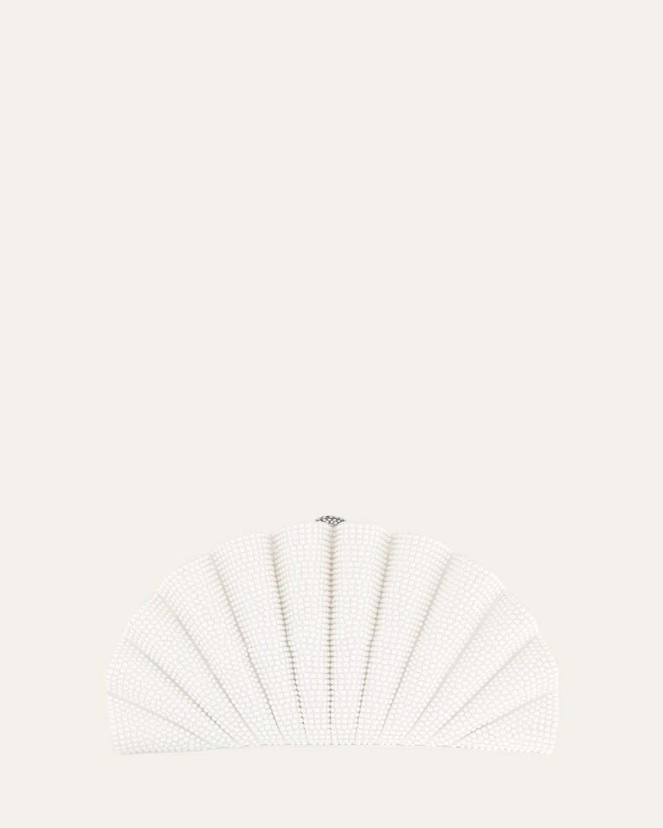 Origami Pearly Embellished Fan Clutch Bag